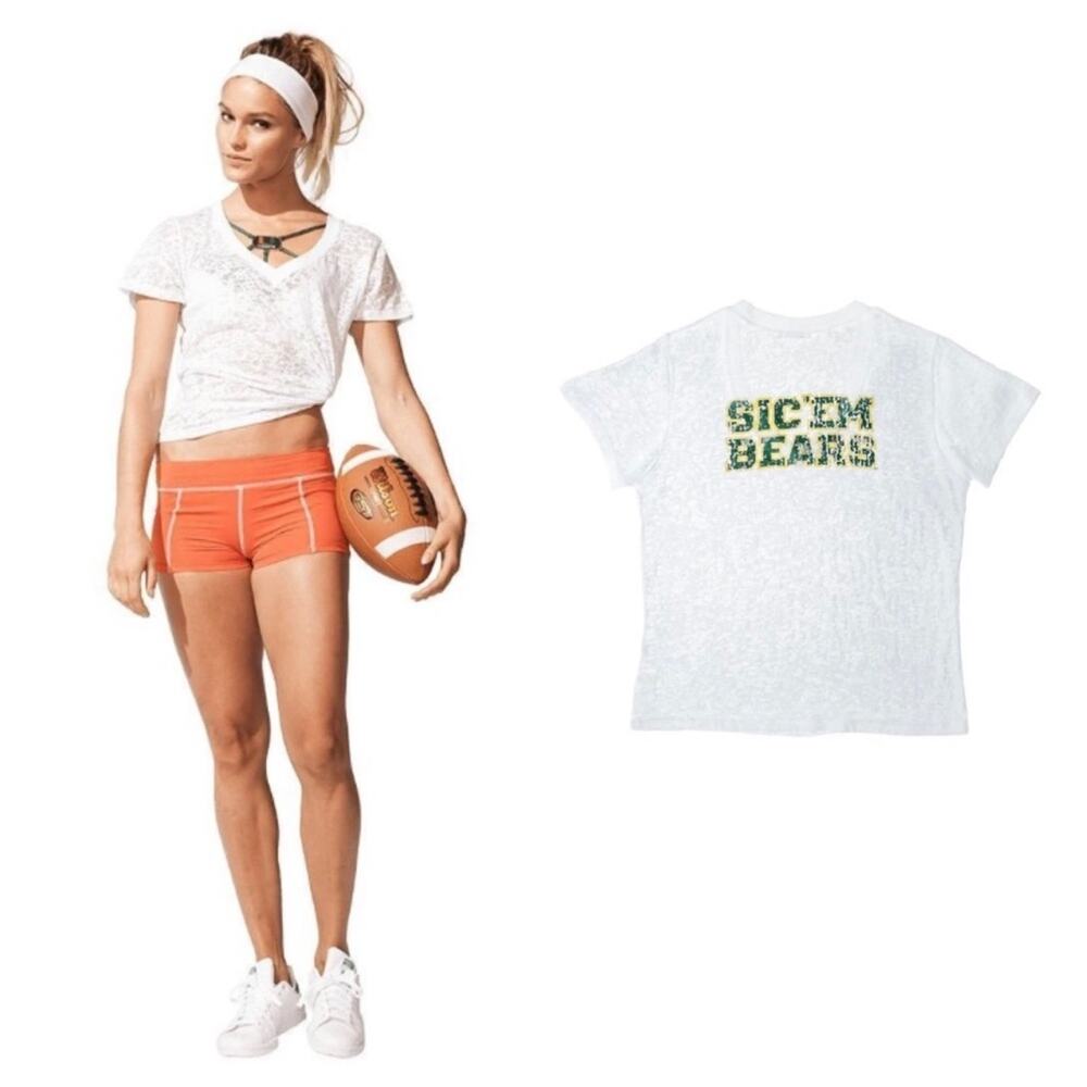 NUYU Baylor Bears Deep V-Neck Burnout Tee